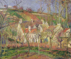De rode daken, of hoek van een dorp, winter, 1877